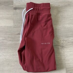 NVGTN Women's Burgundy/Maroon Joggers with White Drawstring Size S